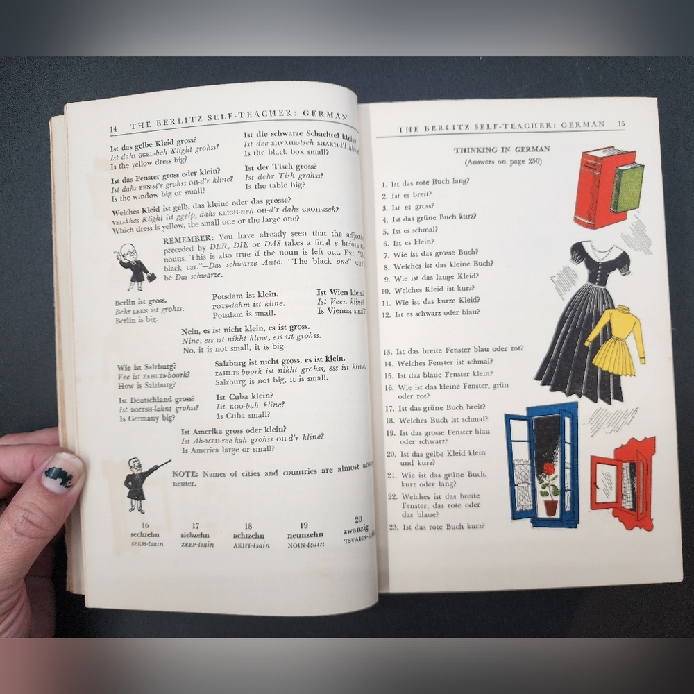 1950s German Language Self-Teacher Book and Vocabulary Cards - Picture 6 of 10
